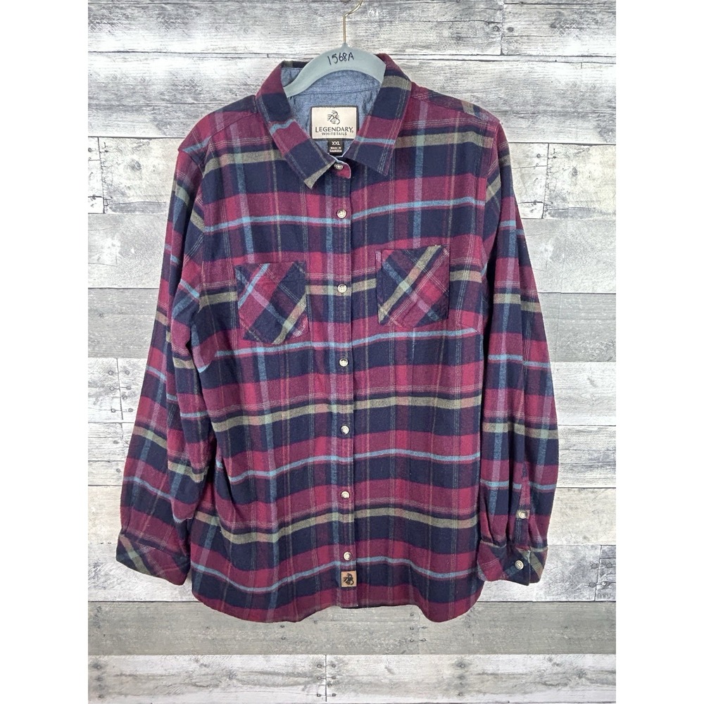 Legendary Whitetails Flannel Shirt Women's Button Up Long Sleeve Red Plaid XXL